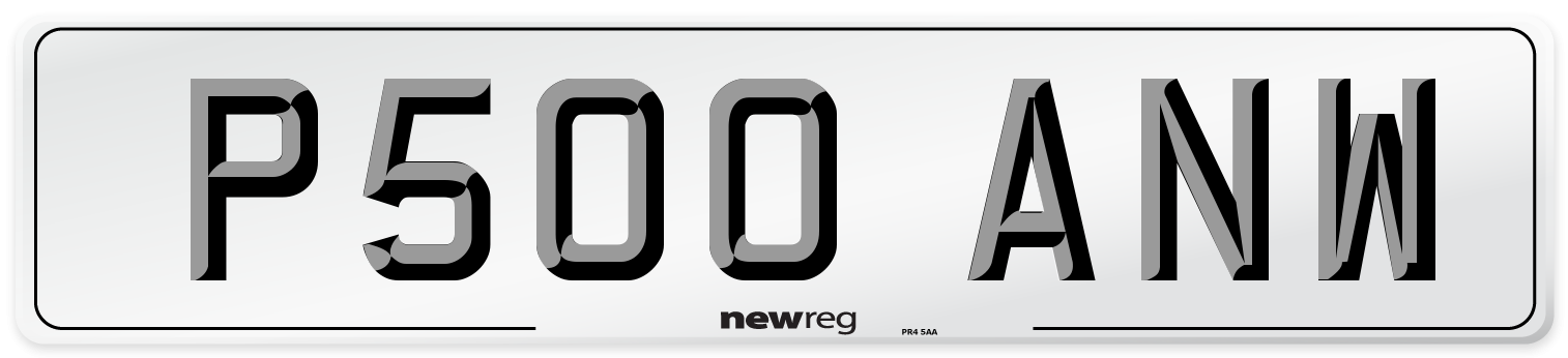 P500 ANW Number Plate from New Reg